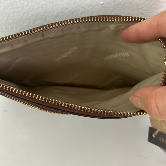 Brahmin crocodile Leather Chocolate Cherry Leather Clutch - Picture 5 of 12